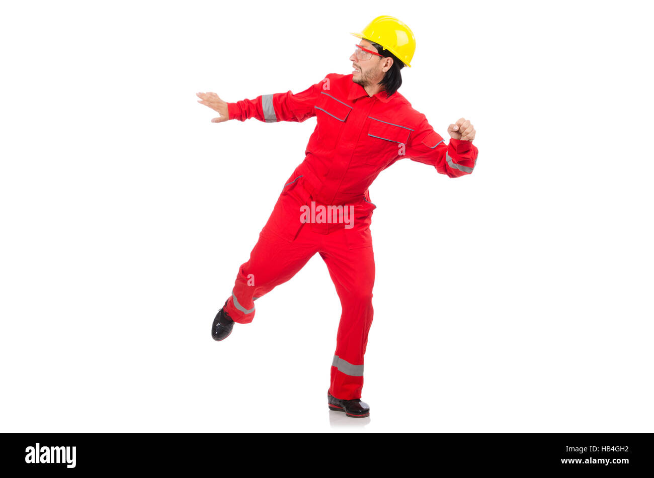 Man wearing red coveralls hi-res stock photography and images - Alamy