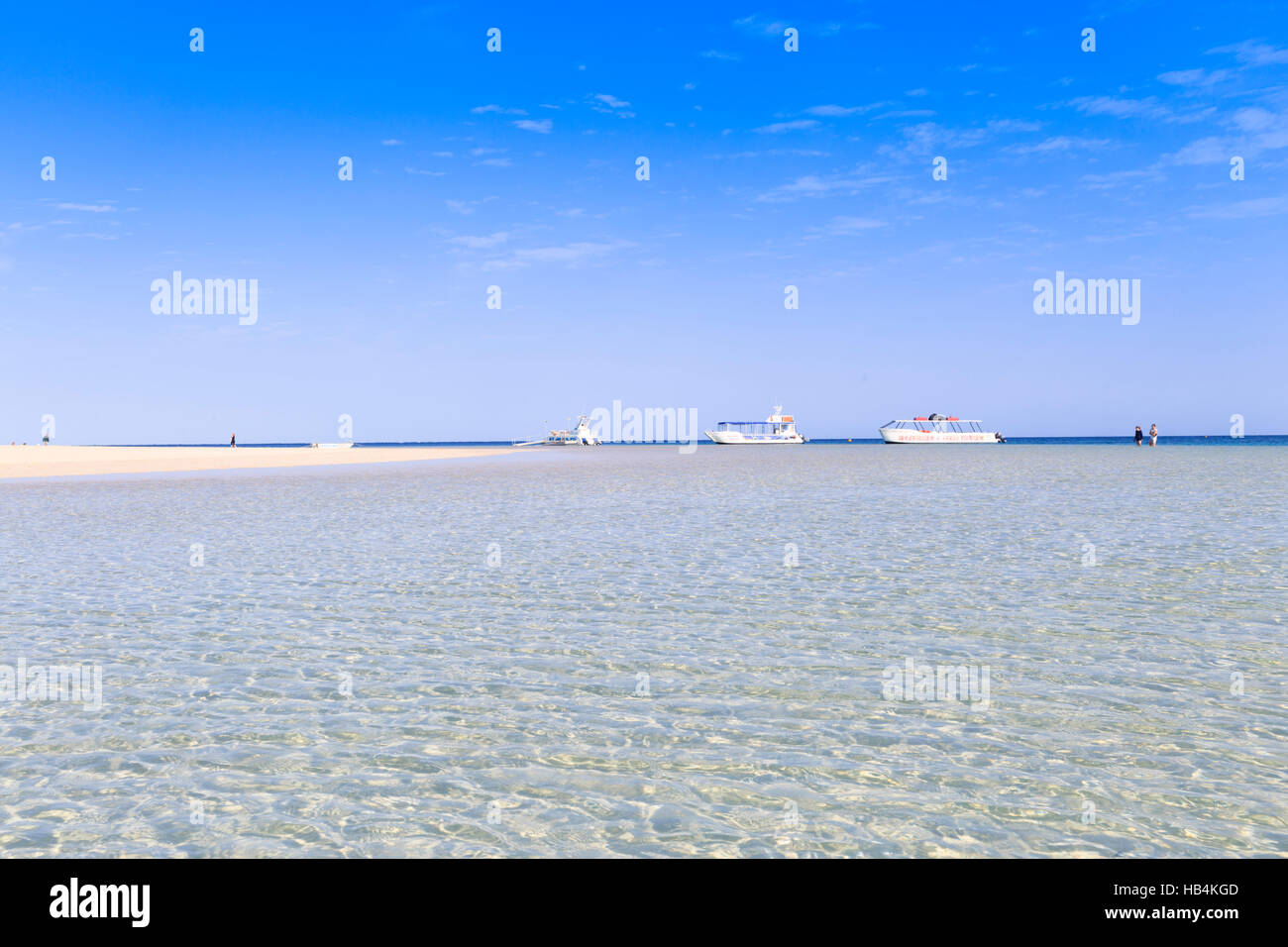 The shallow waters of Coral Bay beach in Western Australia Stock Photo