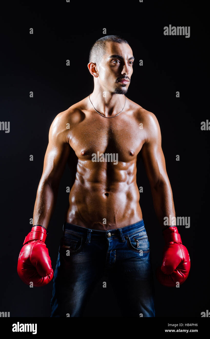 Ripped boxer in sports concept Stock Photo Alamy