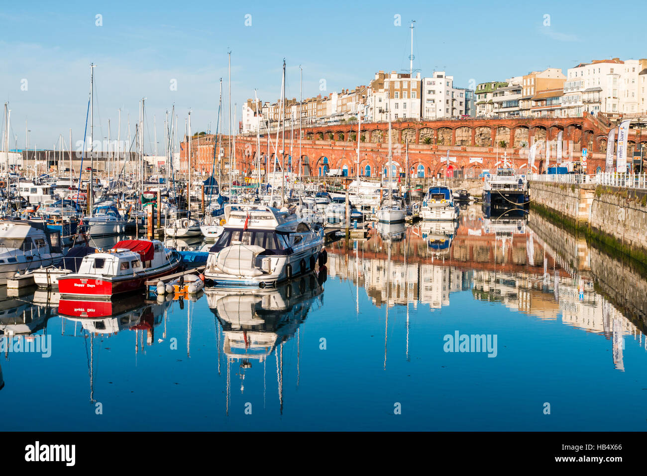 England, Ramsgate. Royal harbour, inner basin, with boats in yachting