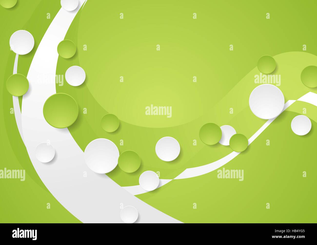 Bright green wavy tech abstract background Stock Photo