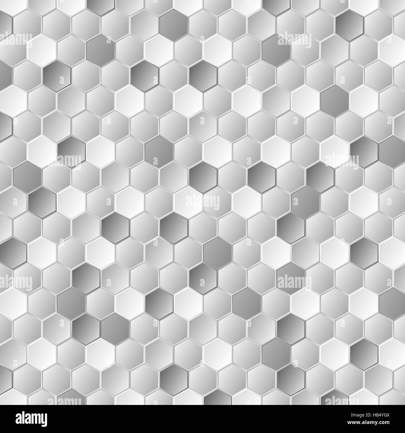 Grey metallic hexagons pattern texture Stock Photo