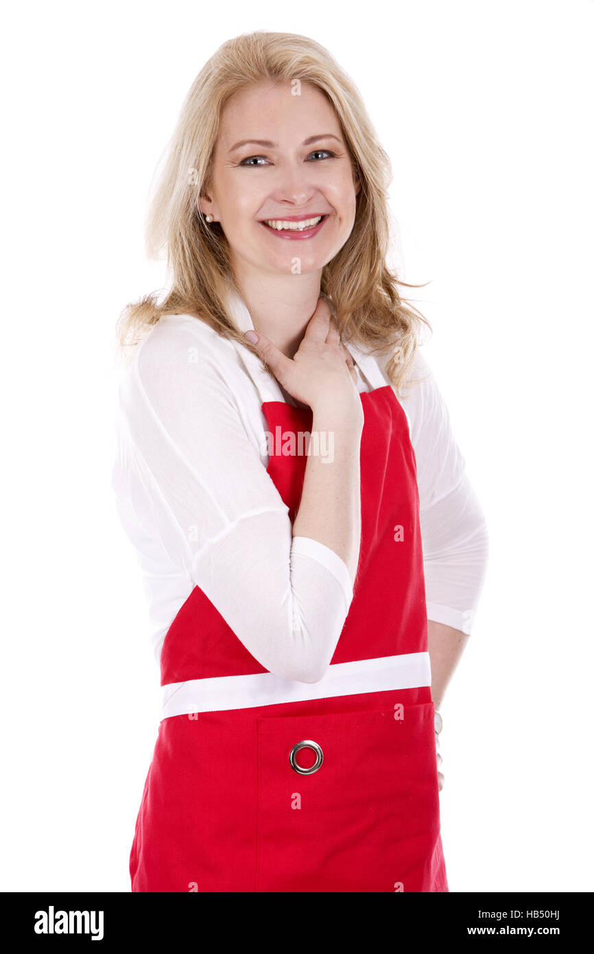 female cook in apron Stock Photo