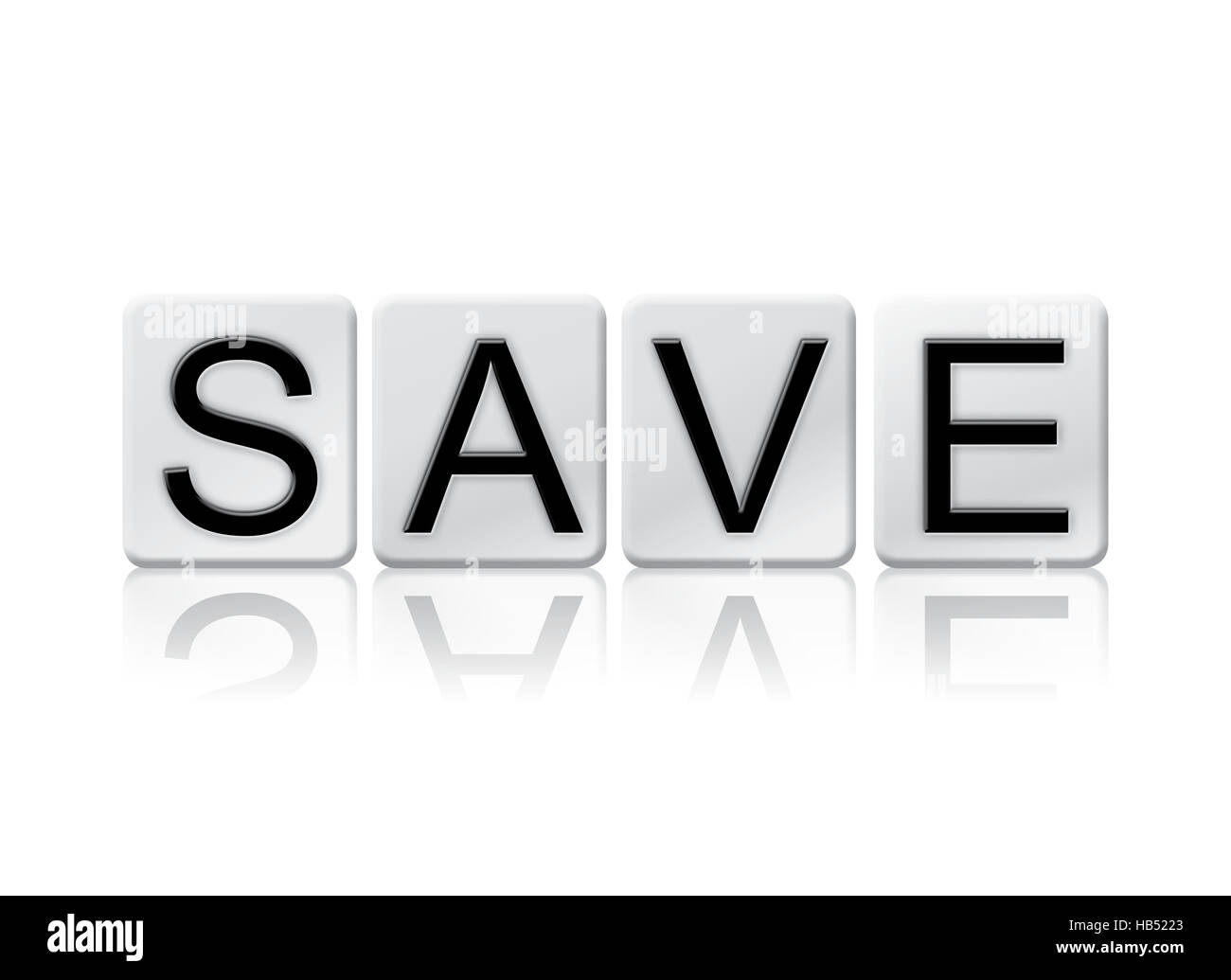 the-word-save-written-in-tile-letters-isolated-on-a-white-background