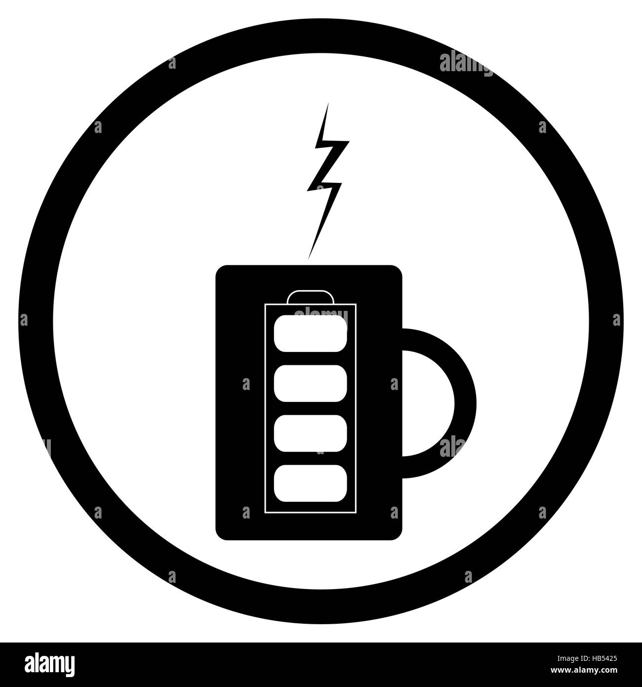 Energy mug with coffee or tea. Coffee mug and mug of tea, vector illustration Stock Photo