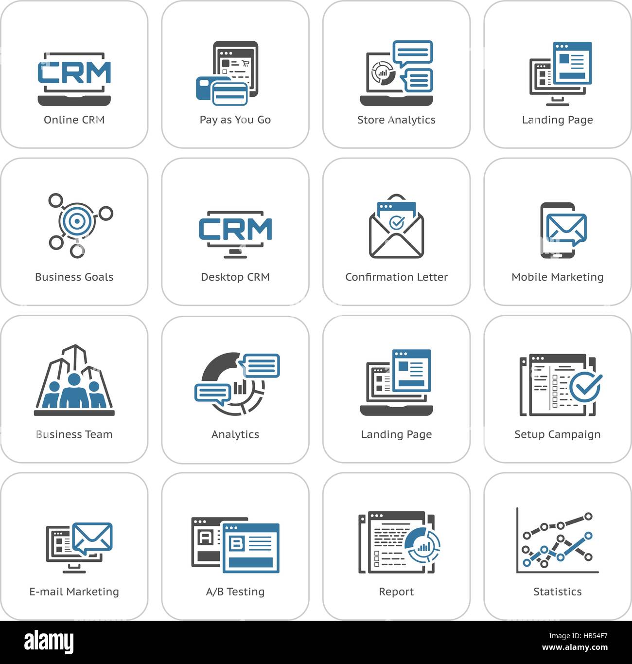 Set of Business and Marketing Flat icons Stock Vector Image & Art - Alamy