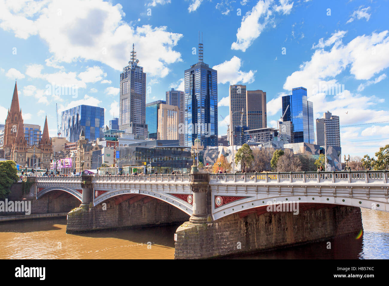 Downtown Melbourne Stock Photo Alamy