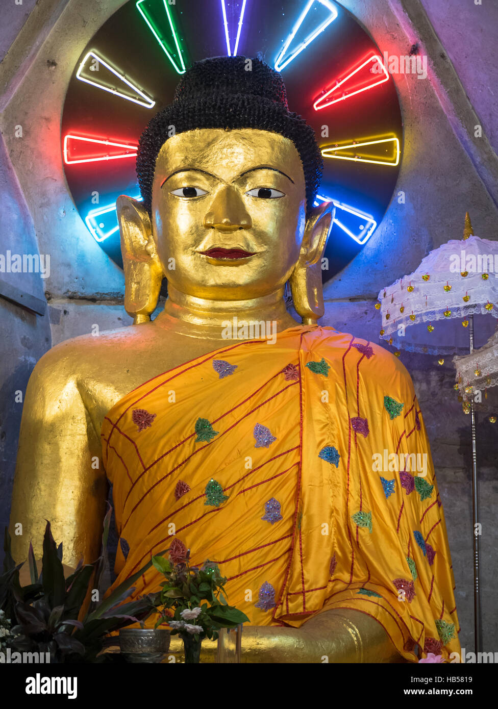 Buddha image at Sittaung Paya, an important temple in Mrauk U, the Rakhine State in Myanmar. Stock Photo