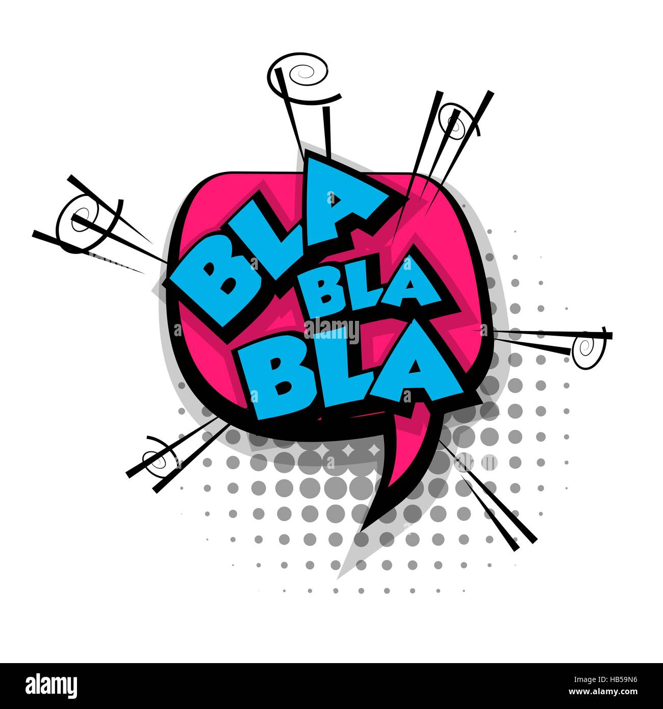 Lettering Bla Comic Text Sound Effects Pop Art Style Vector Sound