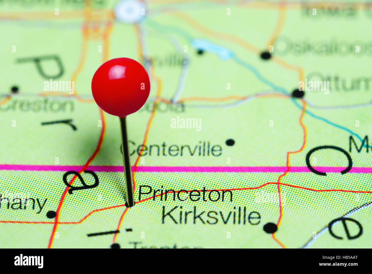Princeton pinned on a map of Missouri, USA Stock Photo Alamy