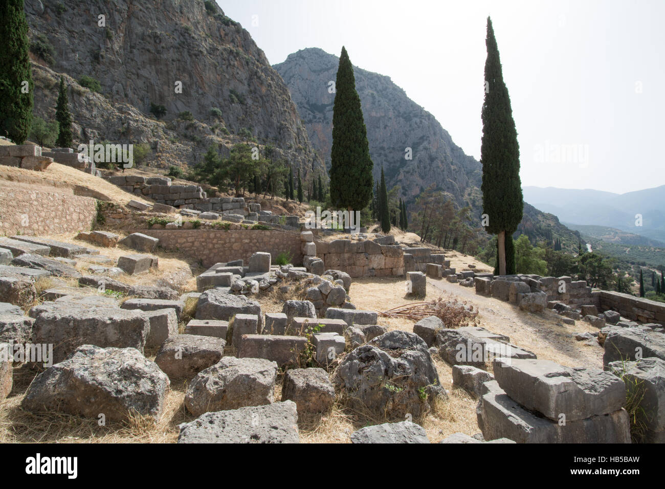 The archaeological site of Delphi in Greece Stock Photo