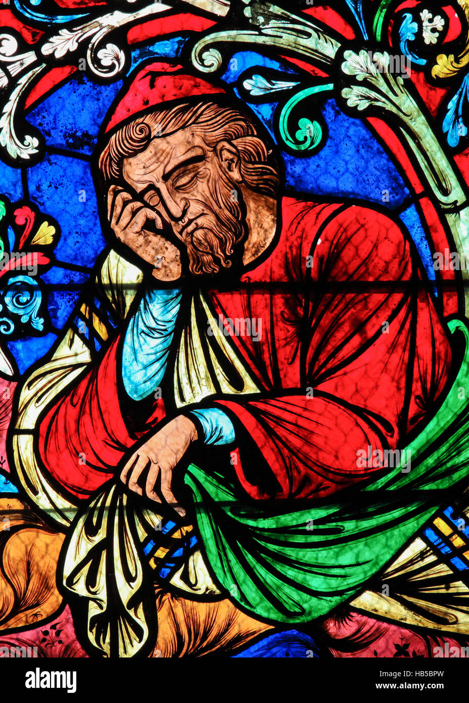 Stained Glass of Jesse, described in the Bible as the father of David, who  became the king of the Israelites, in Notre Dame Cathedral of Paris, France  Stock Photo - Alamy