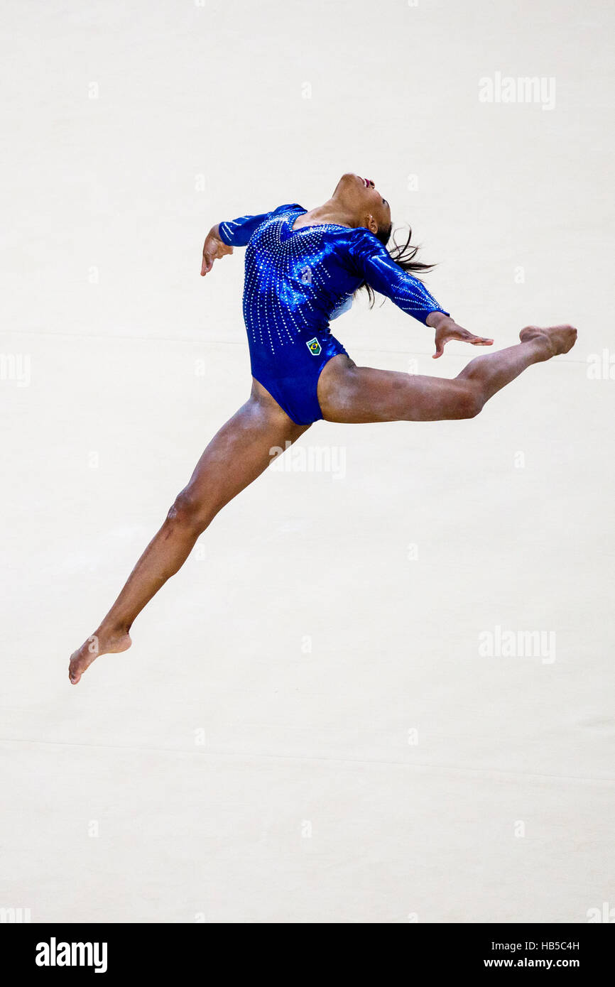 Rio de Janeiro, Brazil. 9 August 2016. Rebeca Andrade (BRA) performs