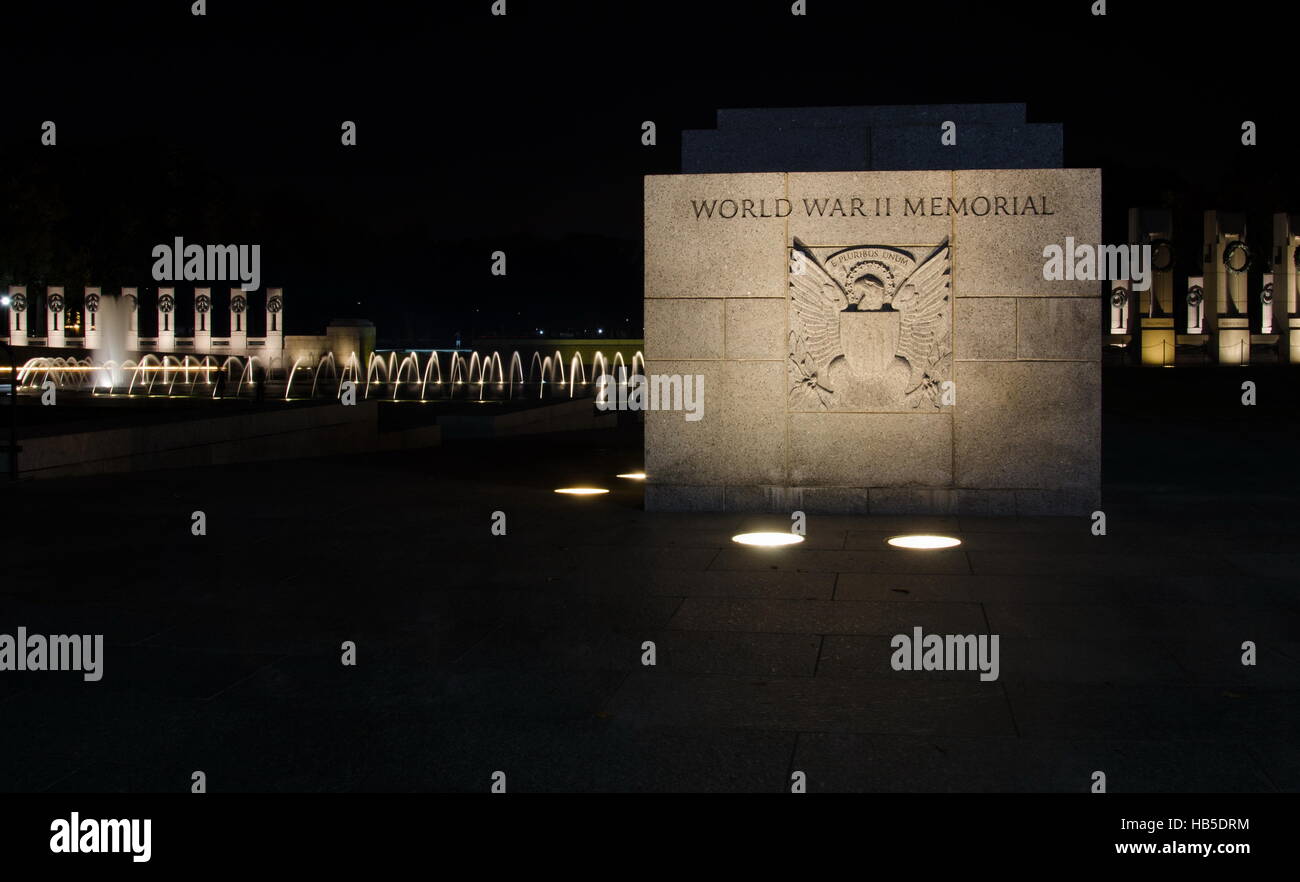 WASHINGTON DC, USA - OCTOBER 21, 2016 World war 2 memorial washington Stock Photo
