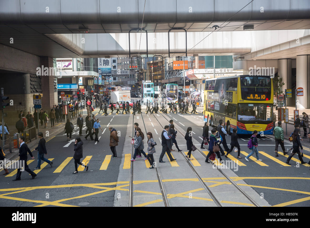 Hongkong Asia street traffic passer-by China Stock Photo