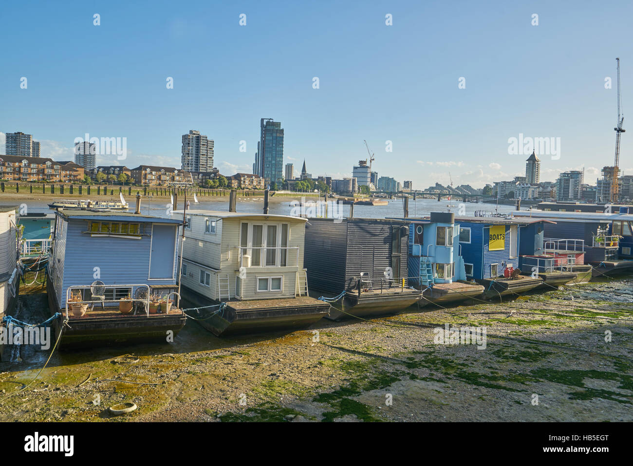 house boats,  chelsea. Thames House Boat. Stock Photo