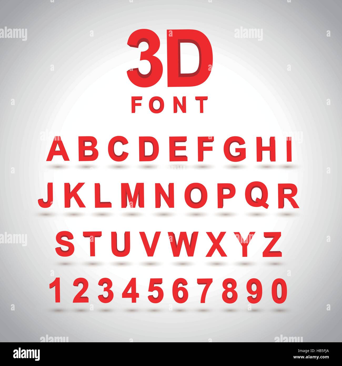 3D red font design set over grey background Stock Vector Image & Art ...