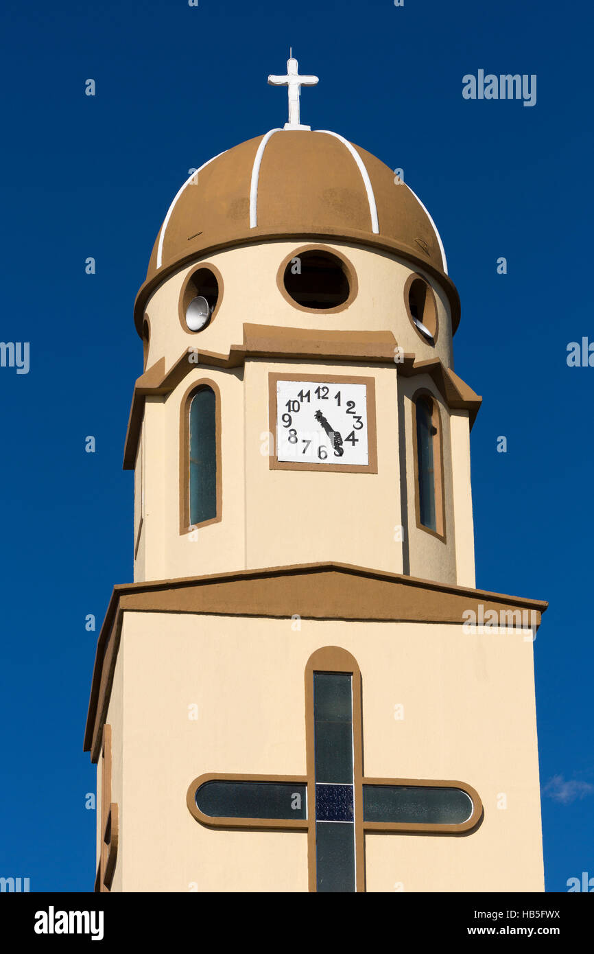 Colonial Church in Salento against clear blue sky, Colombia Stock Photo