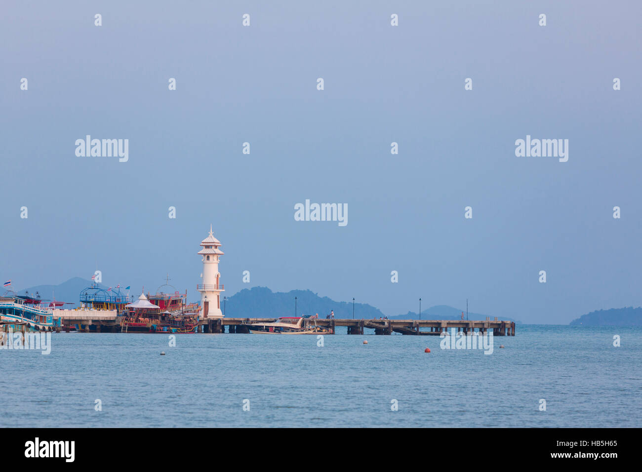 Bang Bao harbor and the lighthouse. Koh Chang island. Thailand Stock Photo