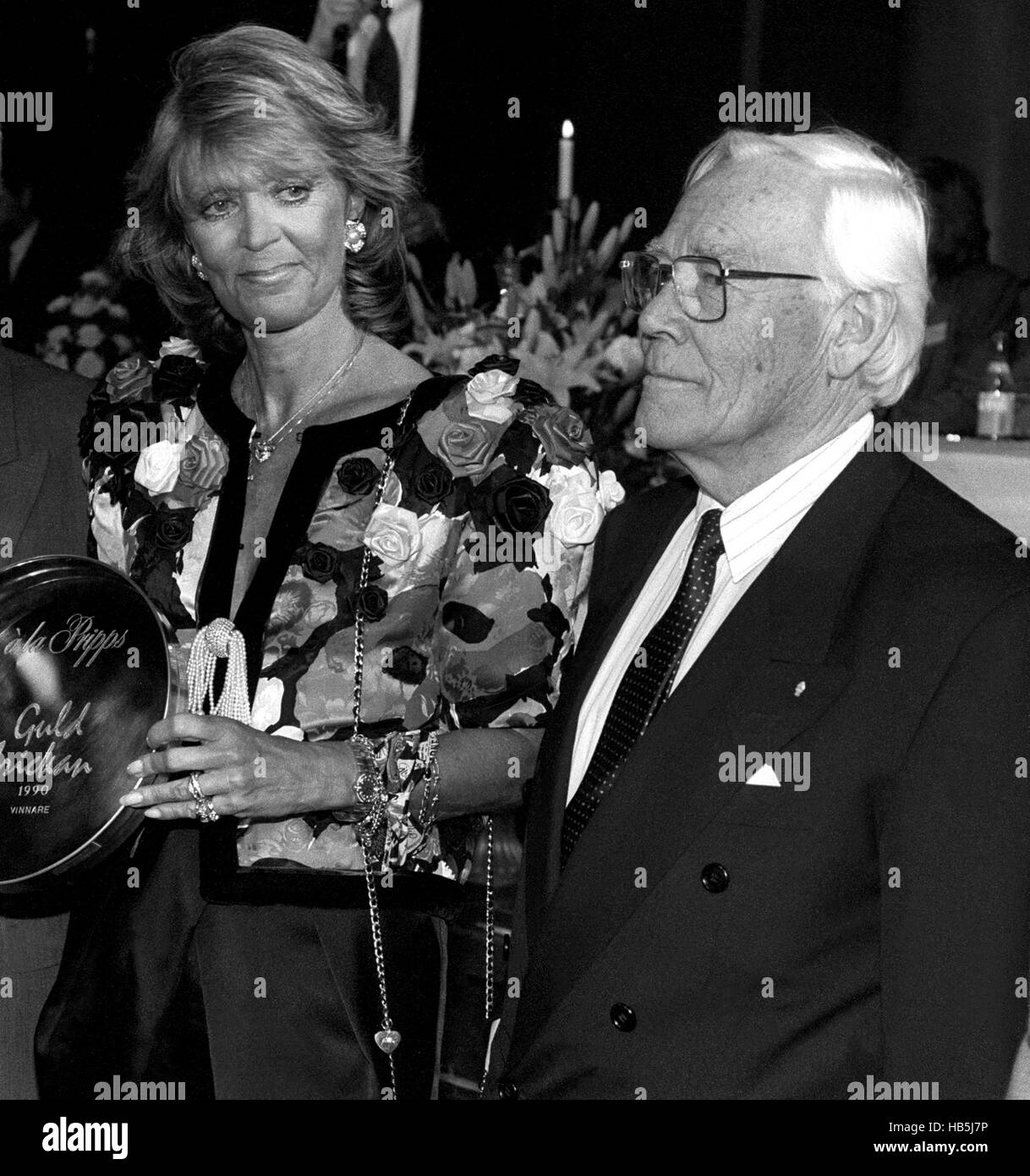 Swedish PRINCESS BIRGITTA together with the Swedish restaurateurs TORE WRETMAN 1990 Stock Photo