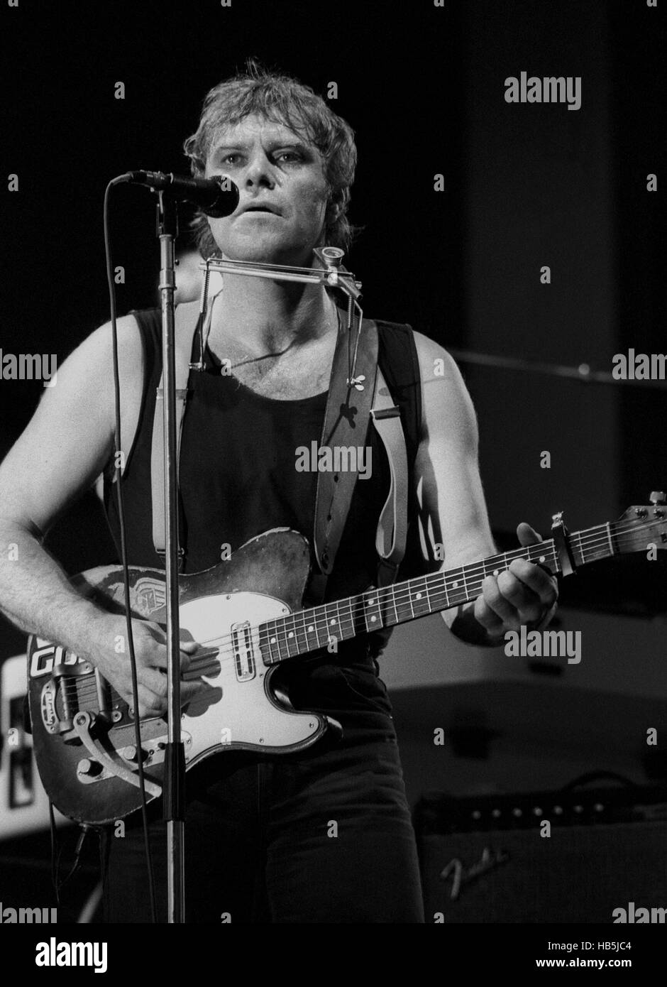 Kim Larsen Danish Singer In The Band Gasoline Performing At Grona Lund Stockholm 1986 Stock Photo Alamy