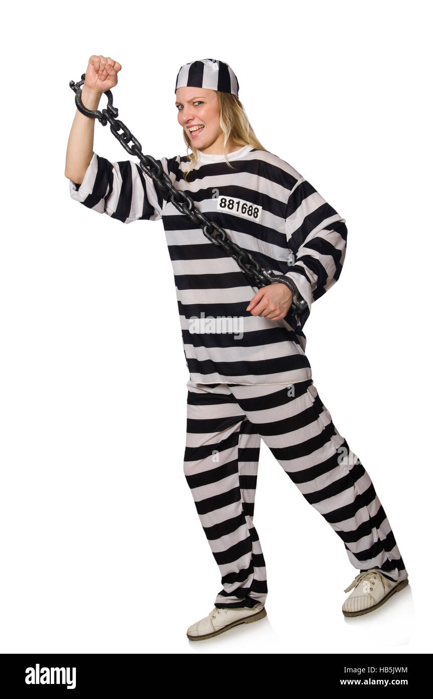 Prisoner isolated on the white background Stock Photo - Alamy