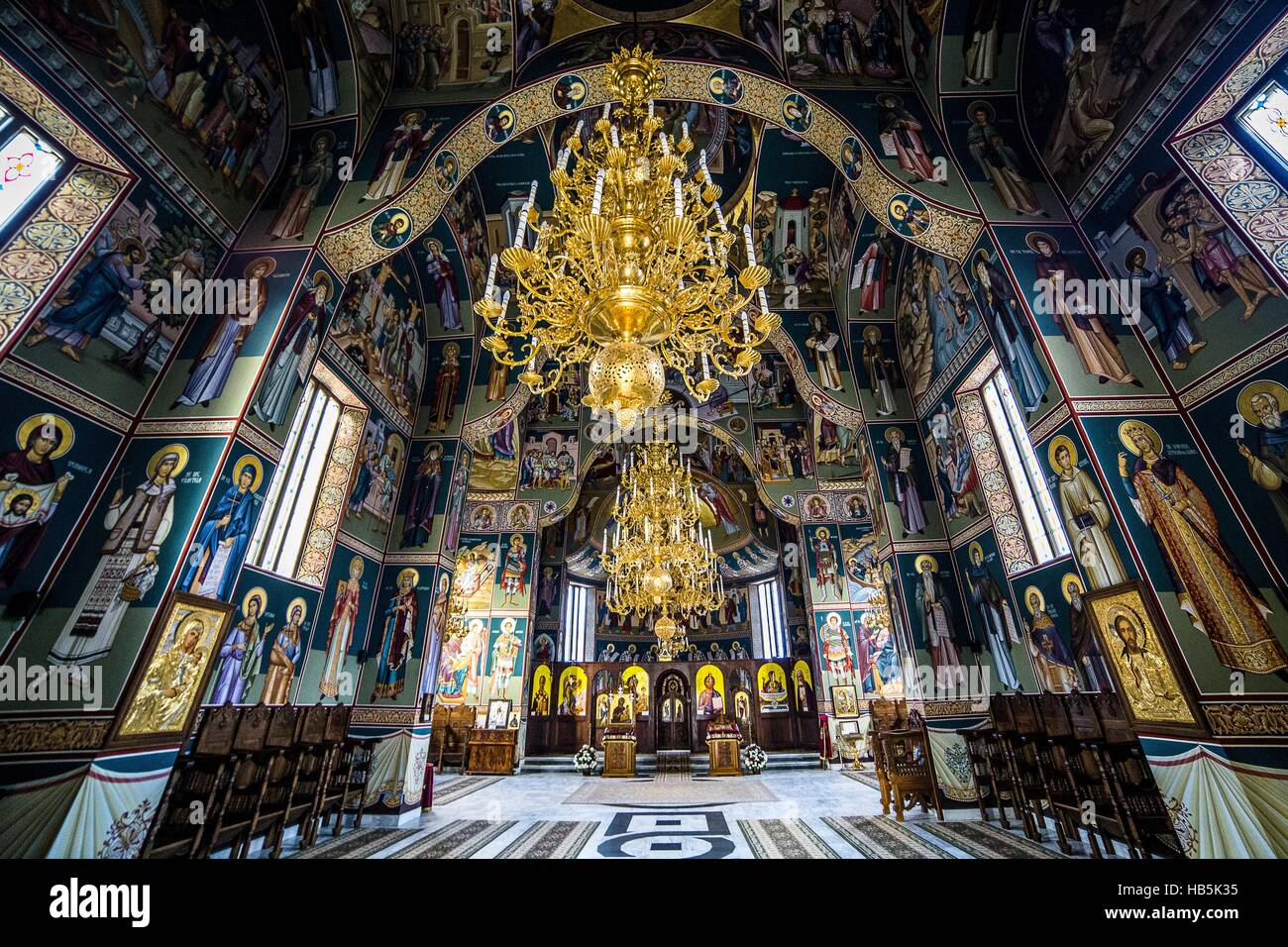 Church interior chandelier hi-res stock photography and images - Alamy