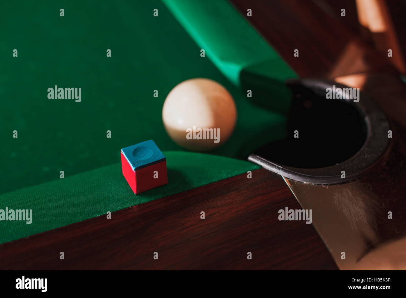 Pool ball opposite to a pocket Stock Photo Alamy