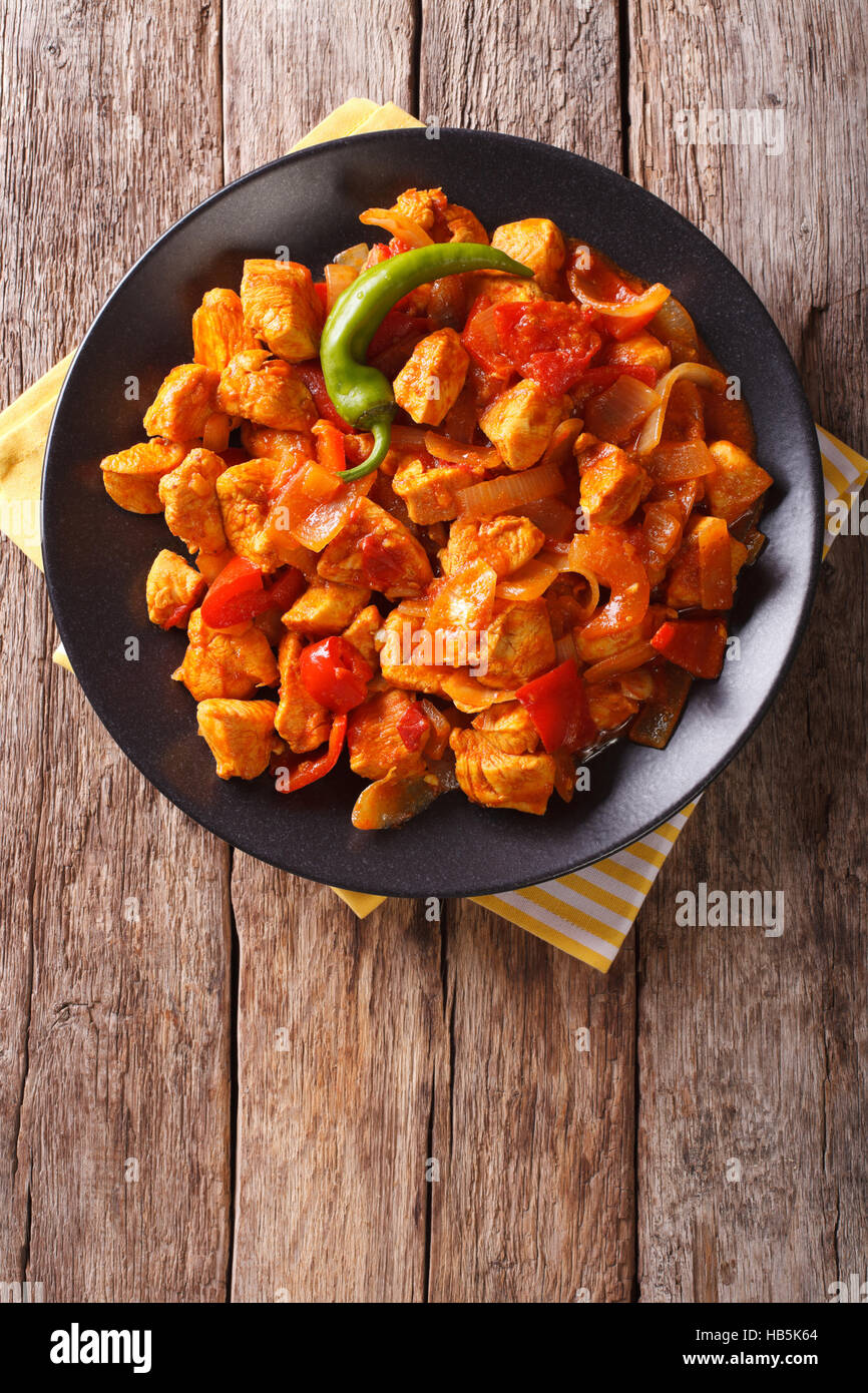 Popular Indian curry Chicken Jalfrezi, chicken stir fried with spices