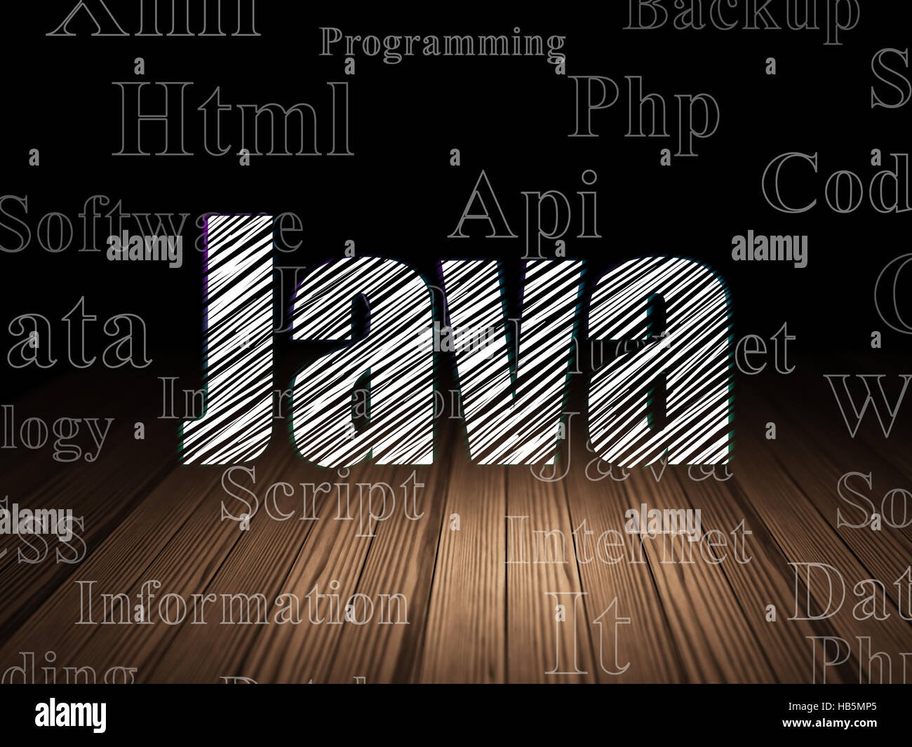 Programming concept: Java in grunge dark room Stock Photo - Alamy