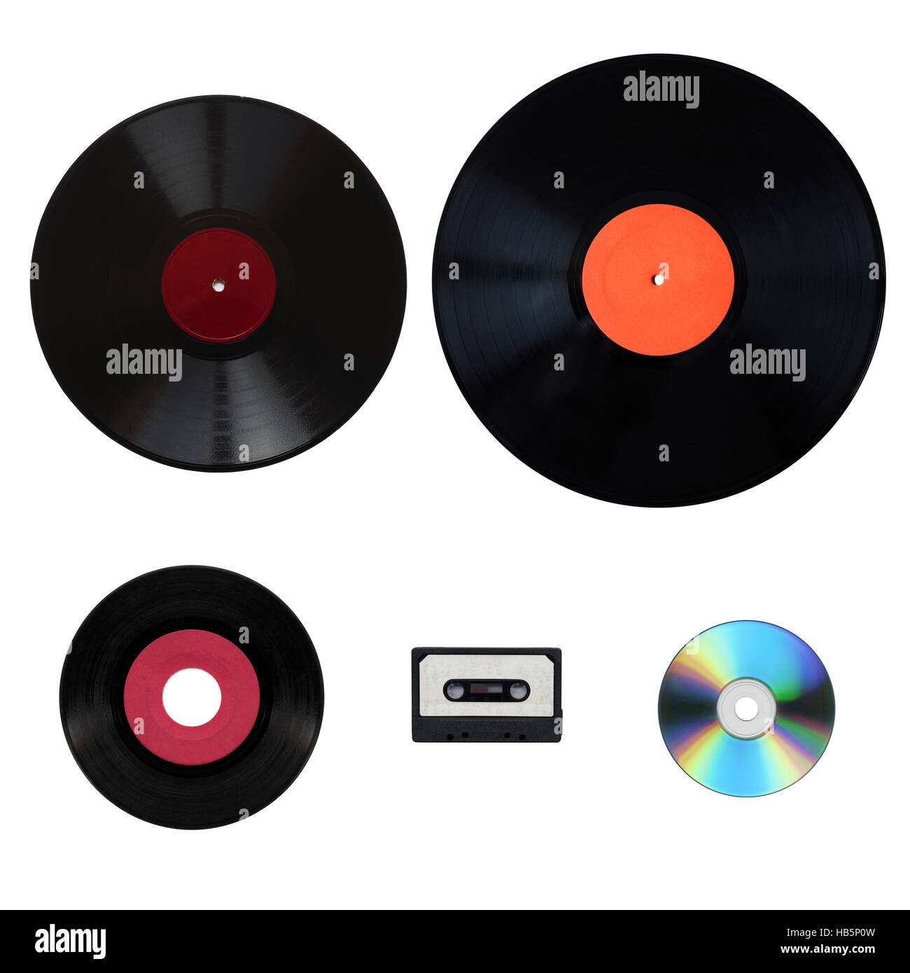 Size comparison of recording media Stock Photo Alamy