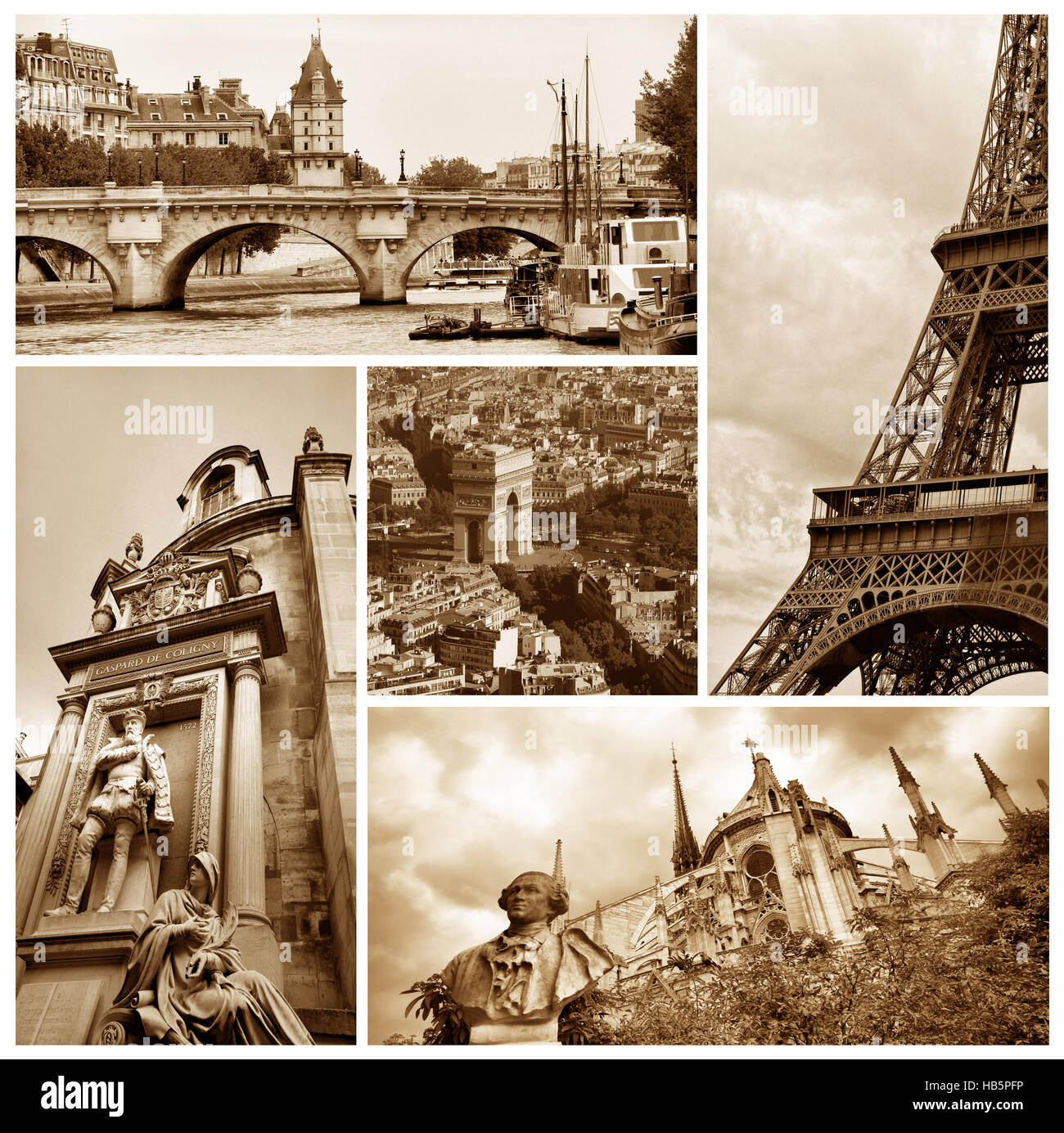 Collage set of Paris images Stock Photo