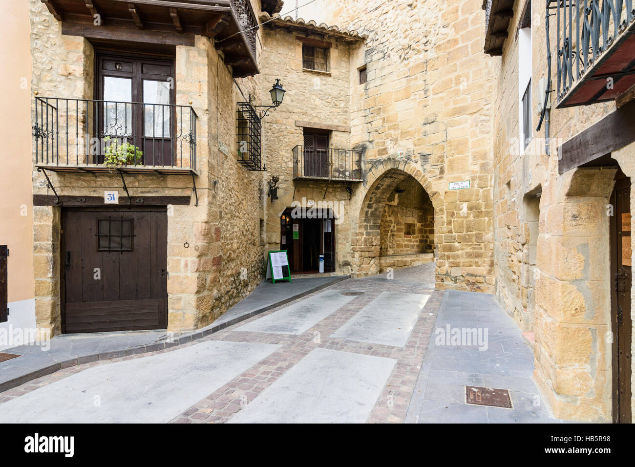 Portal de San Antonio in the picturesque Rubielos de Mora in the Gúdar-Javalambre region, Teruel, Aragon, Spain Stock Photo