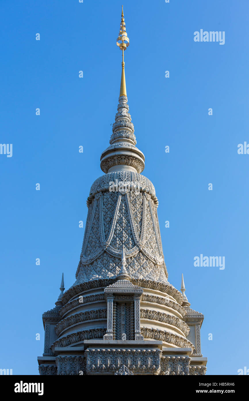 Roof of the Royal Palace in Phnom Penh. Khmer architecture, Cambodia Stock Photo