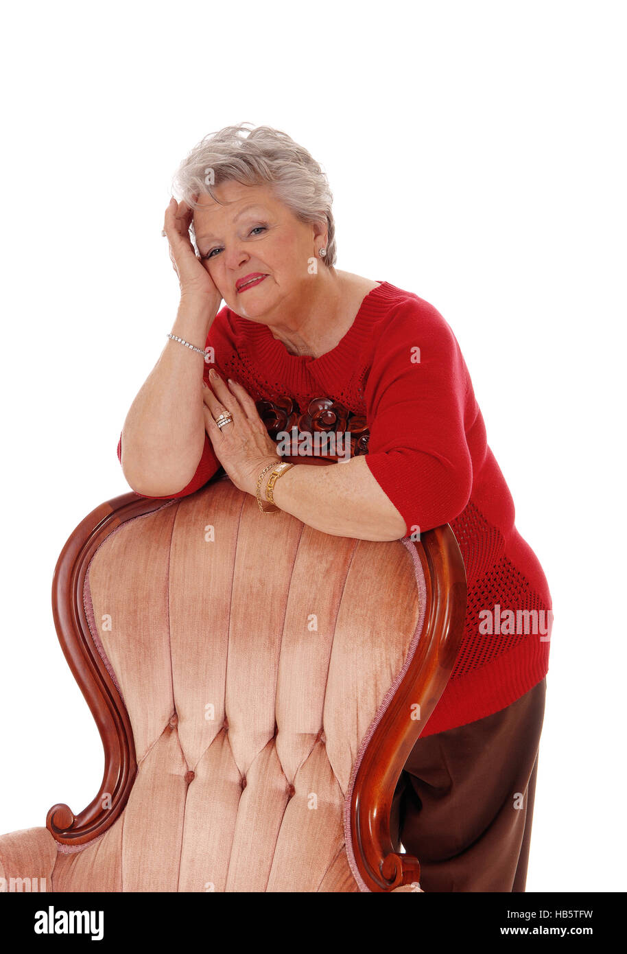 Happy relaxed senior woman. Stock Photo