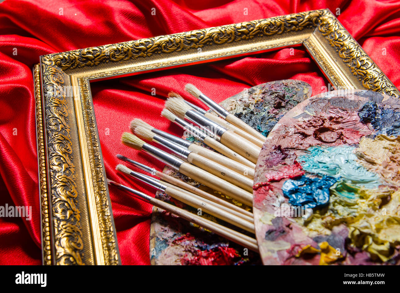 Artist palette in art concept Stock Photo Alamy