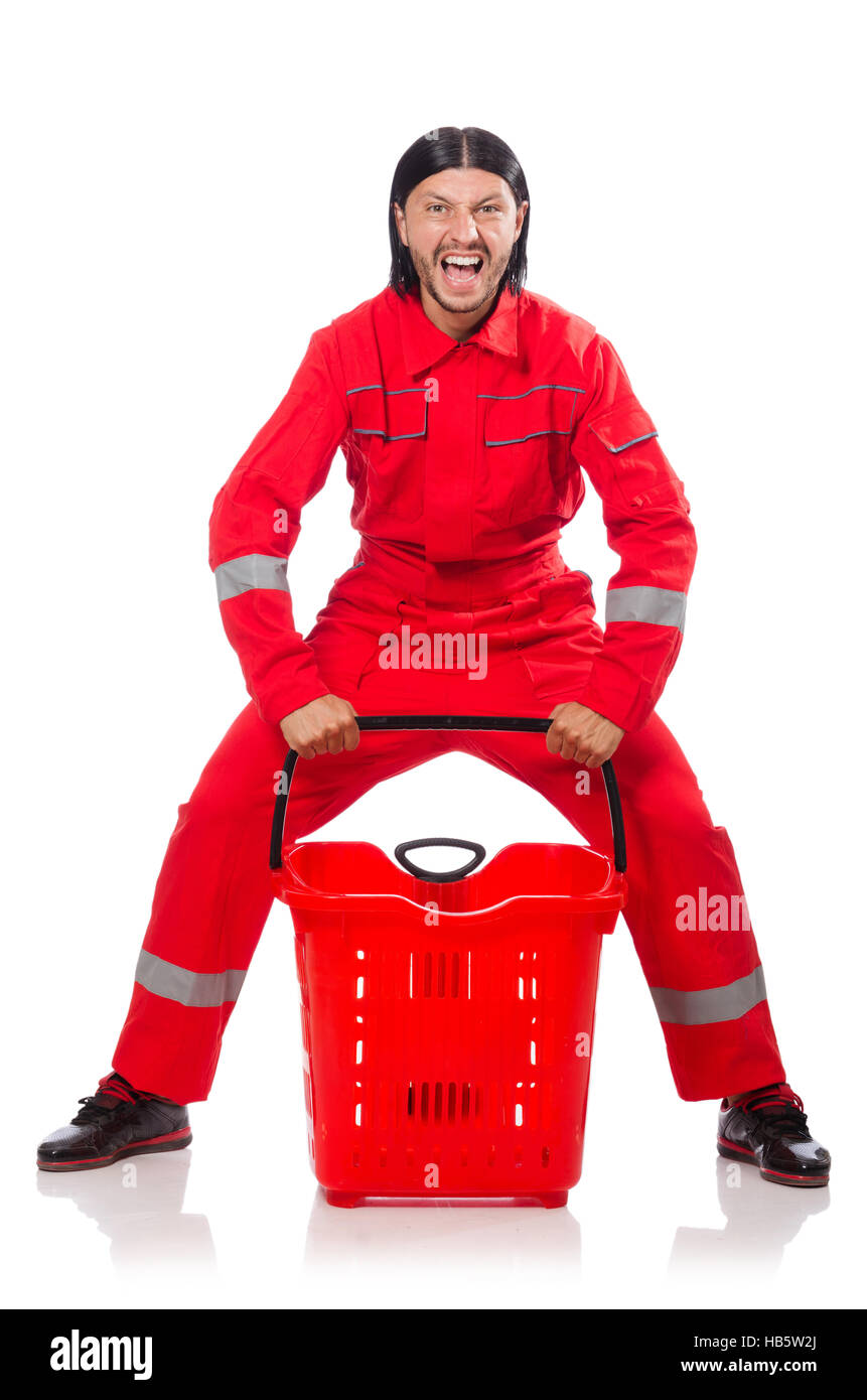 Wearing red coveralls hi-res stock photography and images - Alamy