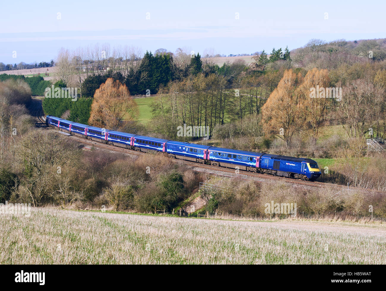 43181 leads an HST rake through Hungerford on the B&H with 1A78 0645 ...