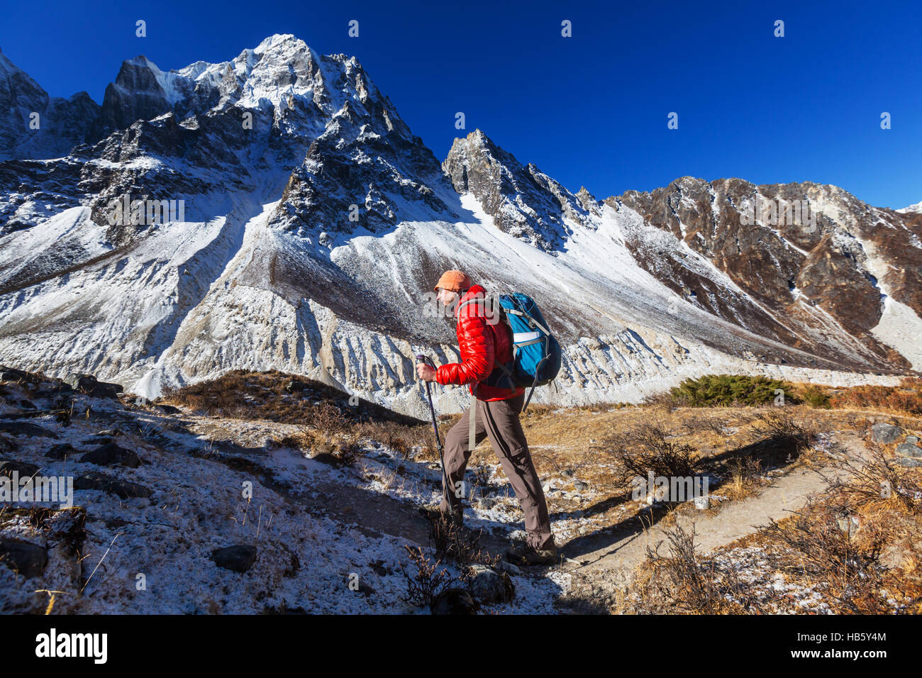 Hike in Himalayas Stock Photo - Alamy