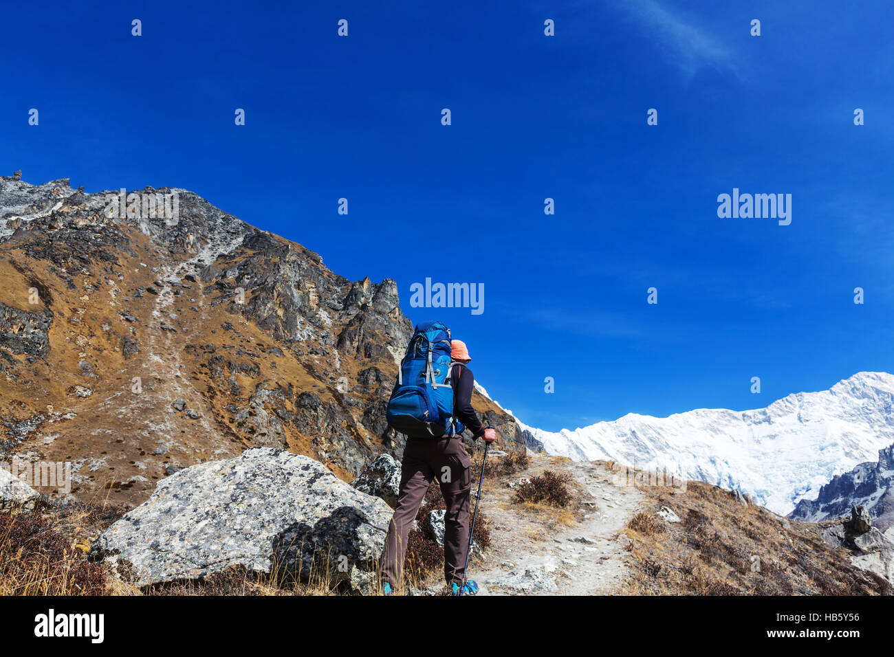 Hike in Himalayas Stock Photo - Alamy