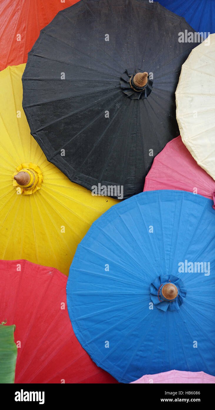 paper umbrellas Stock Photo