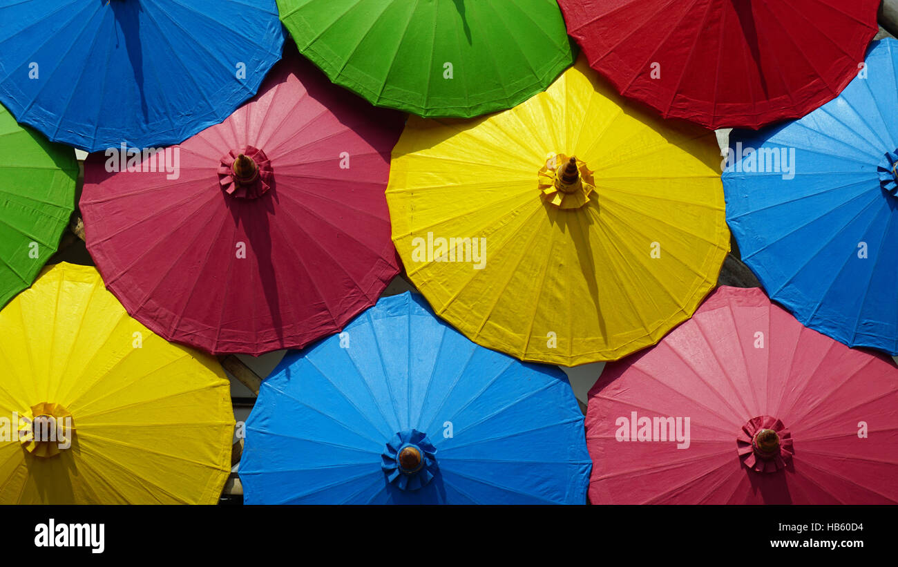 paper umbrellas Stock Photo