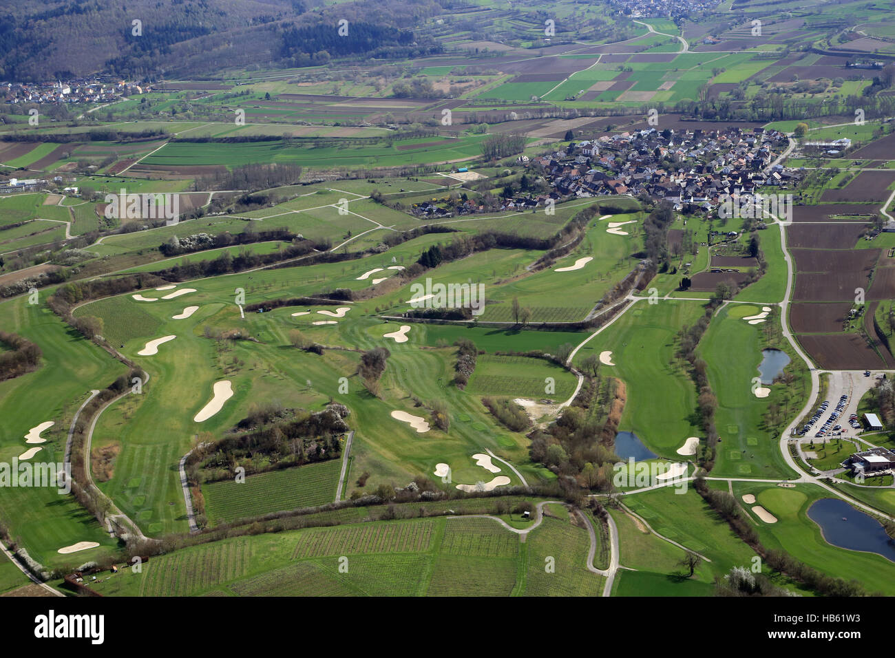 Golf course in Herbolzheim, Breisgau Stock Photo