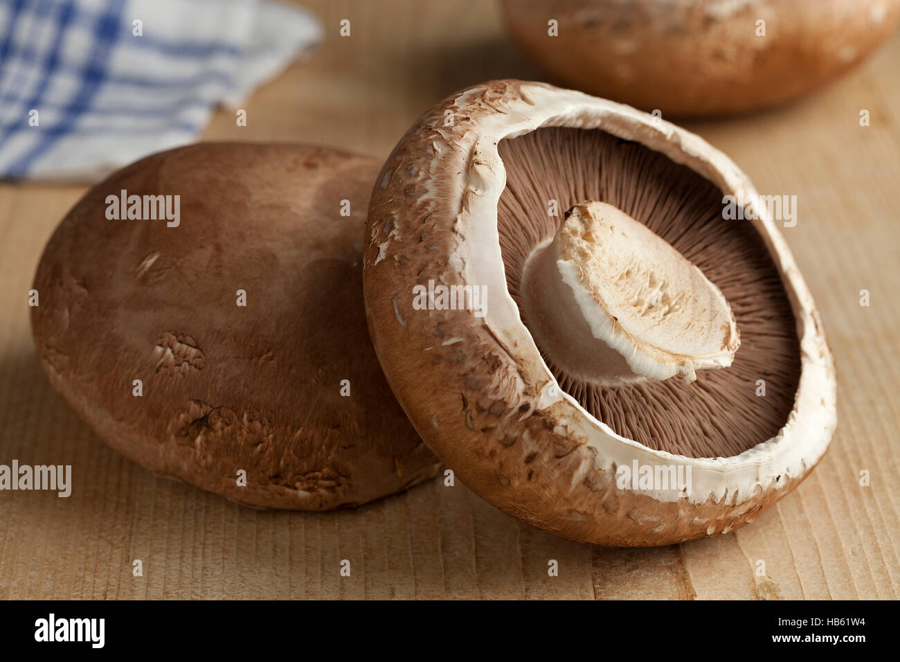 Fresh raw organic portobello mushrooms Stock Photo Alamy