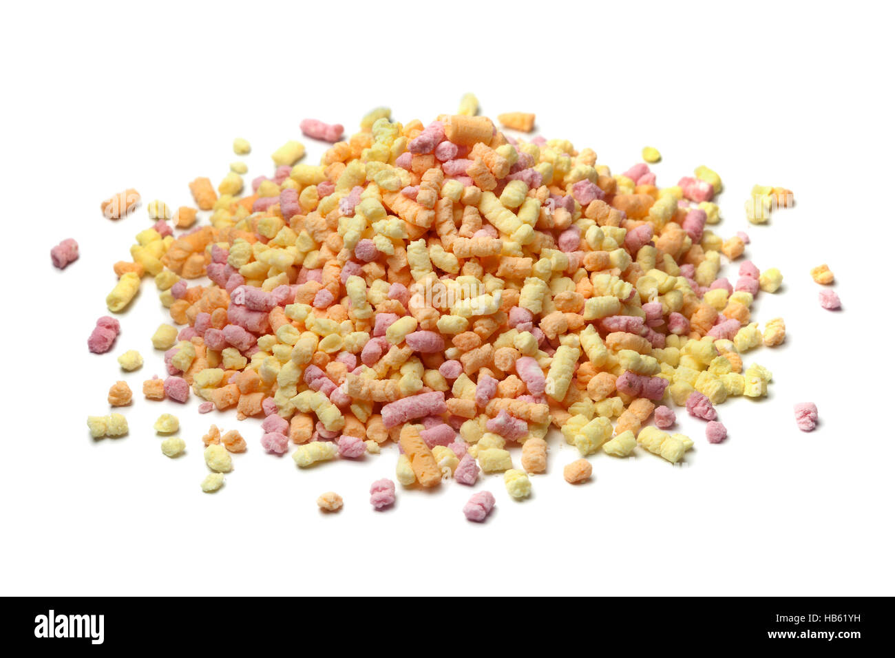 Heap of colored sprinkles on white background Stock Photo