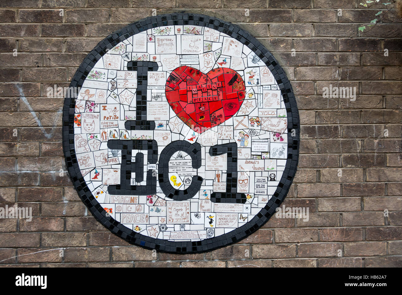 I Love EC1 symbol in London's EC1 postal district Stock Photo