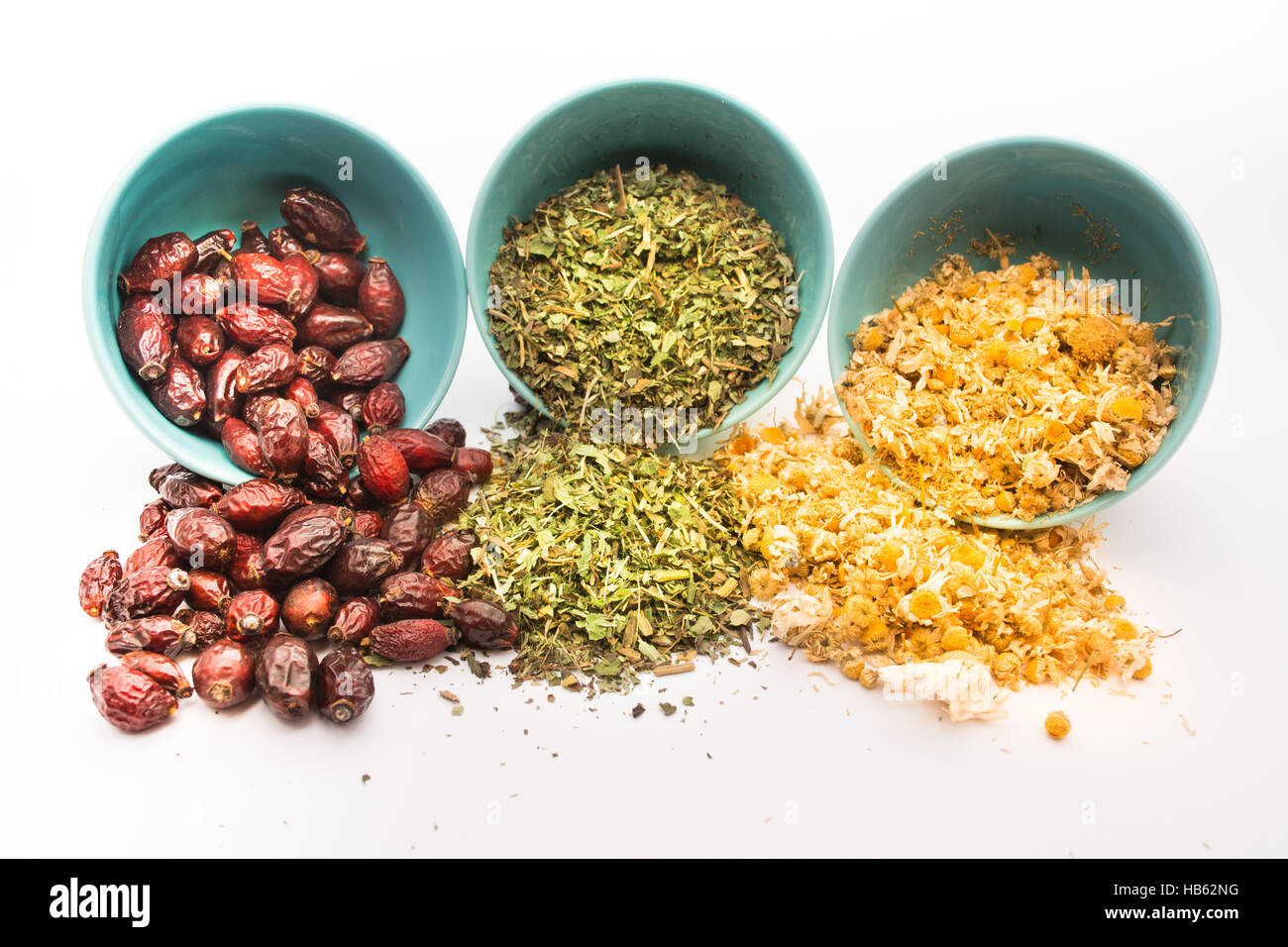Bowls of tea herb Stock Photo Alamy