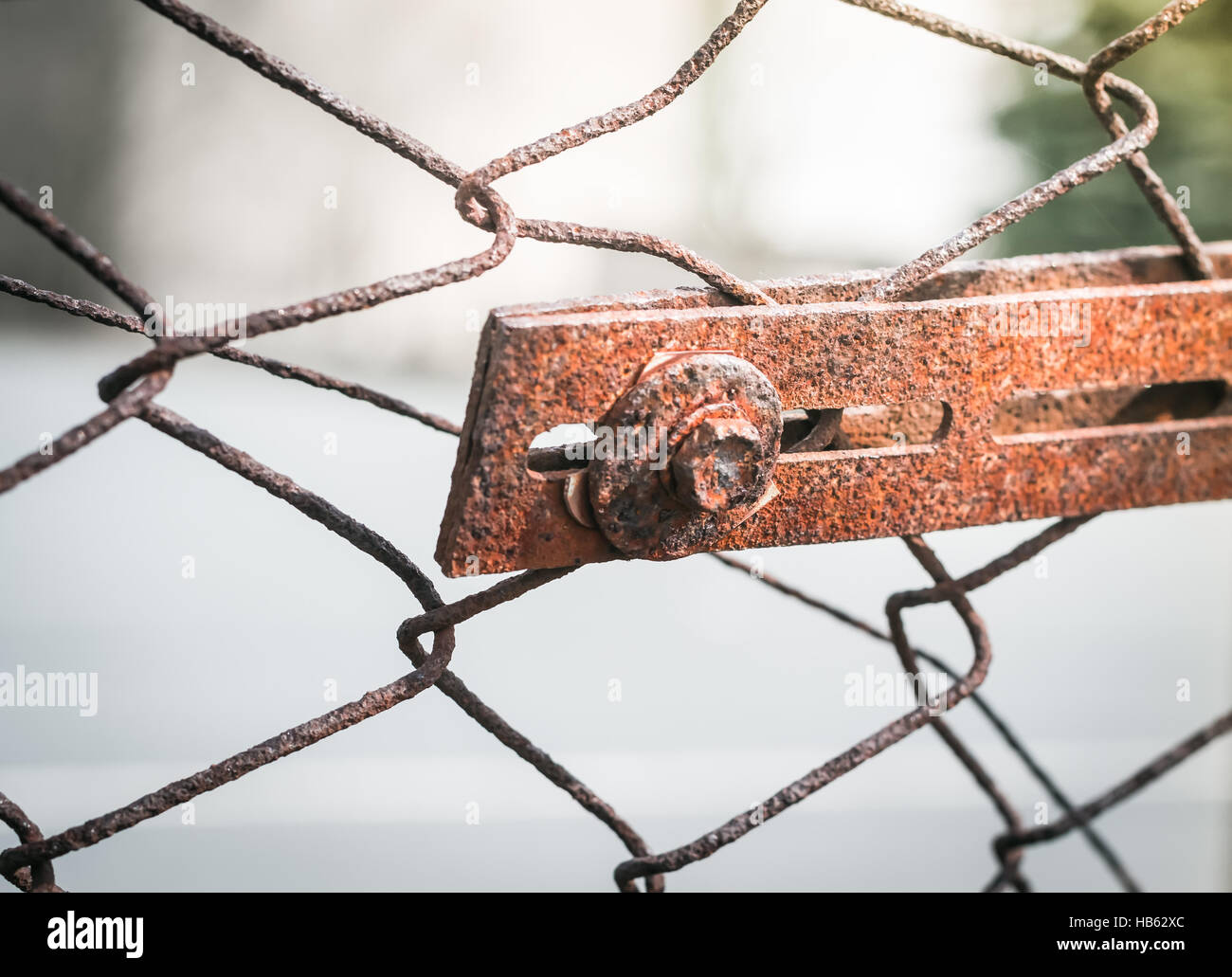 old chain link fence Stock Photo