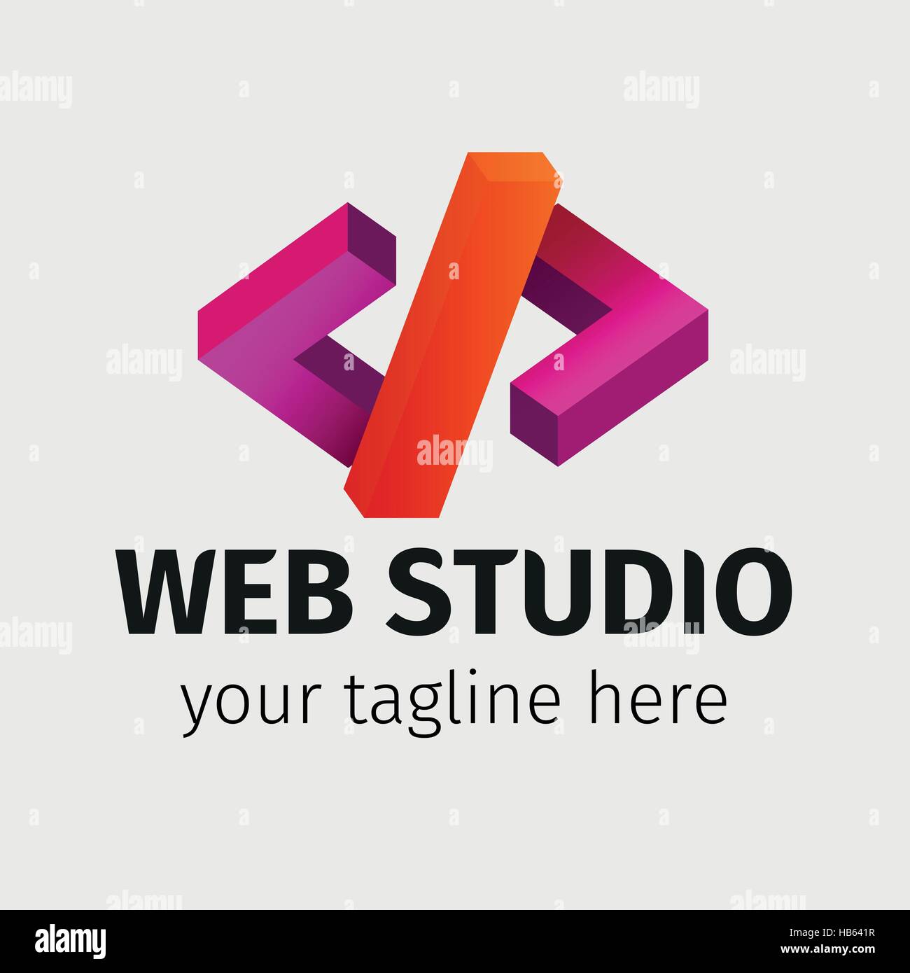 Template of logo web studio. Software and app for design company logo ...