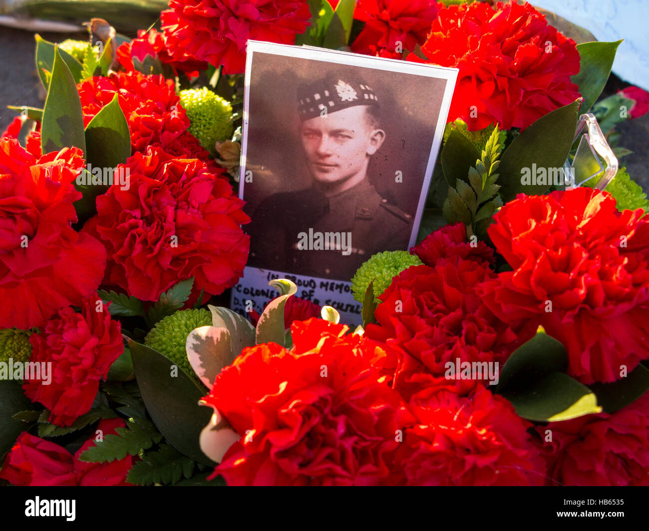 A photograph of a First World war hero at Remembrance Stock Photo Alamy